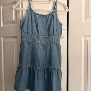 Abercrombie kids girls Blue Denim Dress NWT sz 13/14